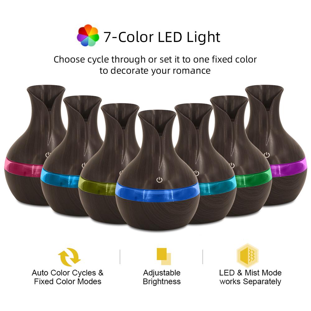 300ml Aromatherapy Essential Oil Diffuser and Humidifier, Remote Control, Whisper-Quiet, Auto Shut-Off, Ambient Glow Night Light