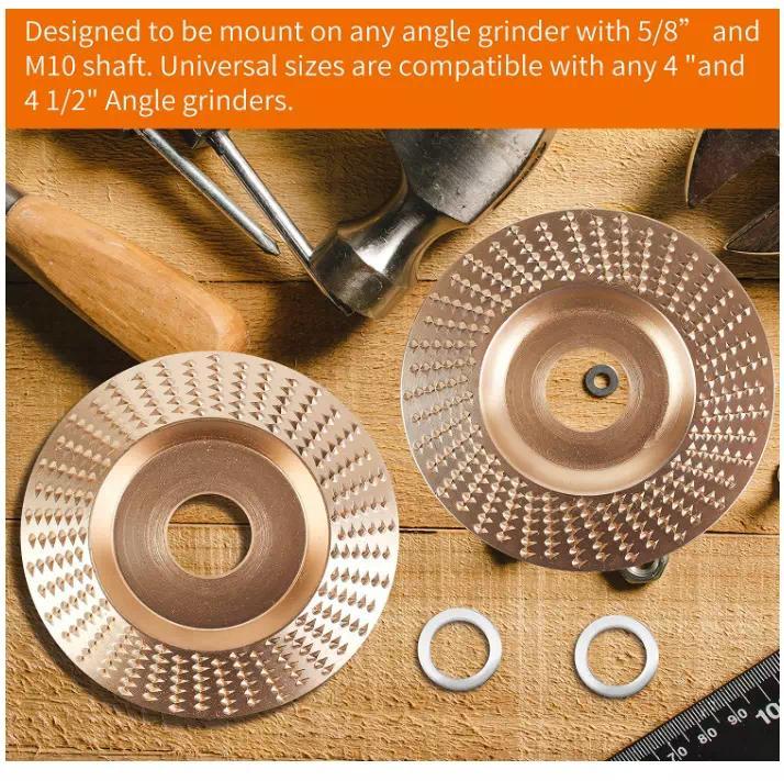 3PCS Grinding Wheel 4" Angle Grinder, Wood Carving Disc Tool for Sanding Polishing