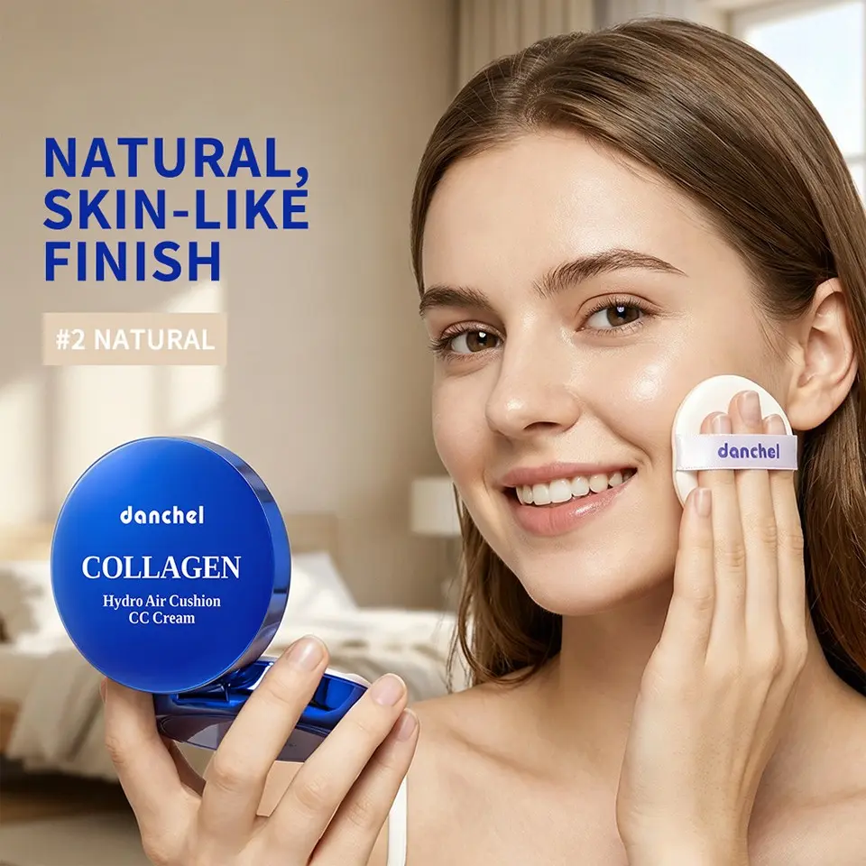 15g Hydrating Collagen CC Cushion, Natural Concealer, Covers Acne Marks, Brightens Skin, Smooth Fit Foundation, Moisturizing Makeup