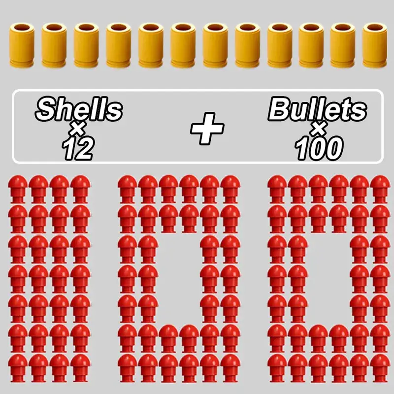 Soft EVA Foam Darts, Shells & Bullets - Compatible with M1911, G17, M92, USP Electric Automatic Toy Guns, Pistols for Blaster Shooting Games
