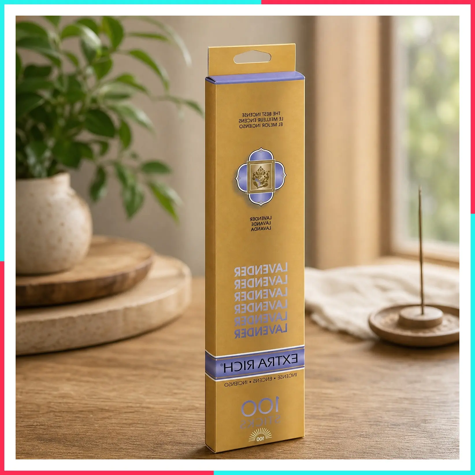 Extra Rich Lavender Incense Sticks - Non-Toxic 10-Inch Slow Burn Aromatic Sticks - 100 Pack