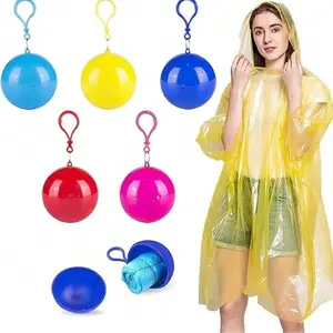 4 Pcs Portable Disposable Raincoat Ball, Compact Spherical Raincoat for Outdoor Use, Travel and Camping Emergency Waterproof Gear