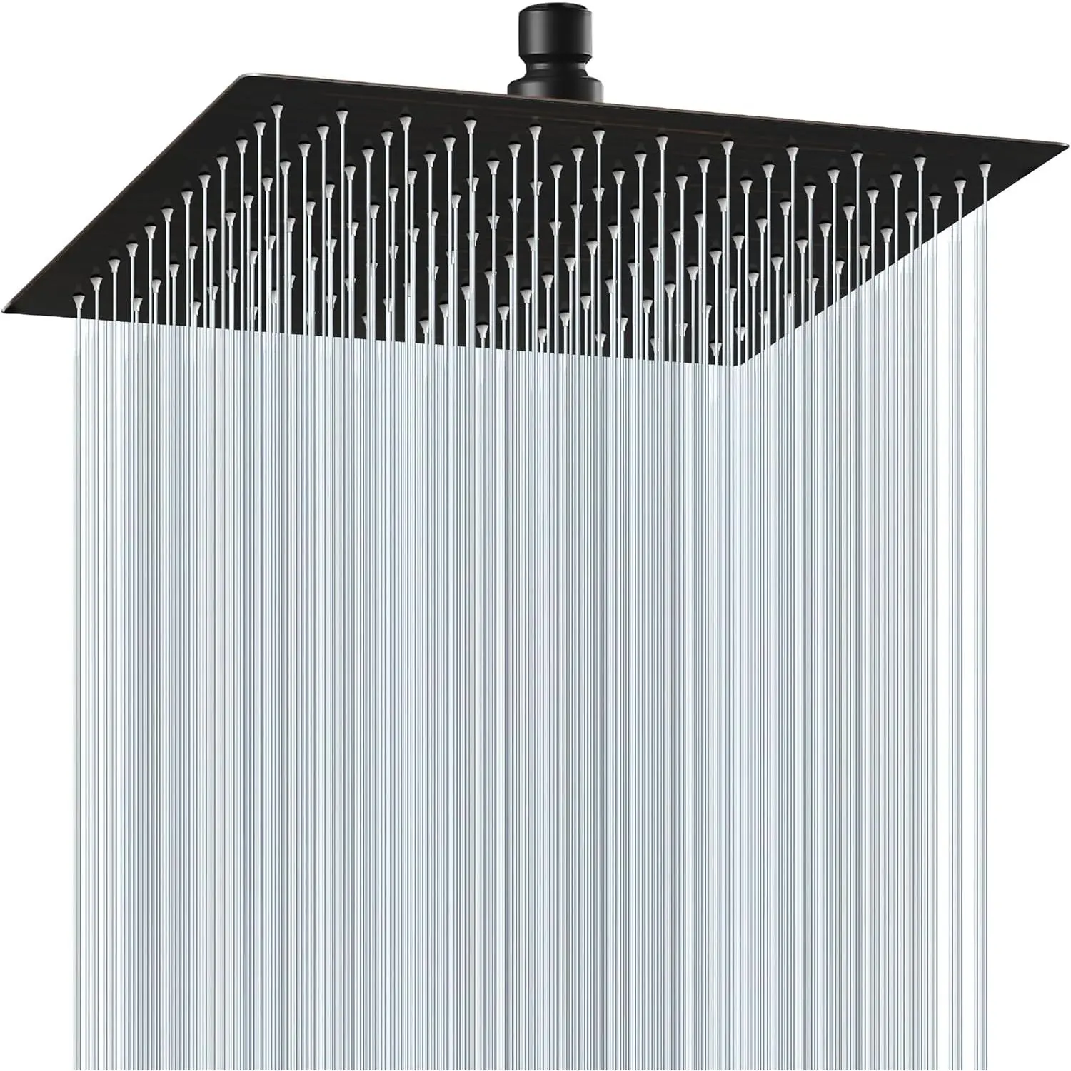 Rain Shower Head, Stainless Steel Large Rainfall Shower Head High Pressure, Bathroom Waterfall Square Showerhead, Ceiling or Wall Mount, Oil-Rubbed Bronze 12 Inch