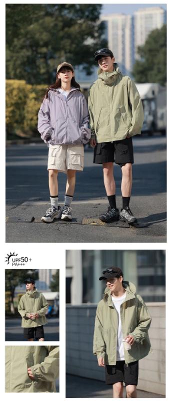 Kyn Apparel Outdoor Sunscreen Clothing Summer Hiking Jackets UPF50+ Ultraviolet Protection Couple's Hooded Jacket Traveling Hiking Fishing