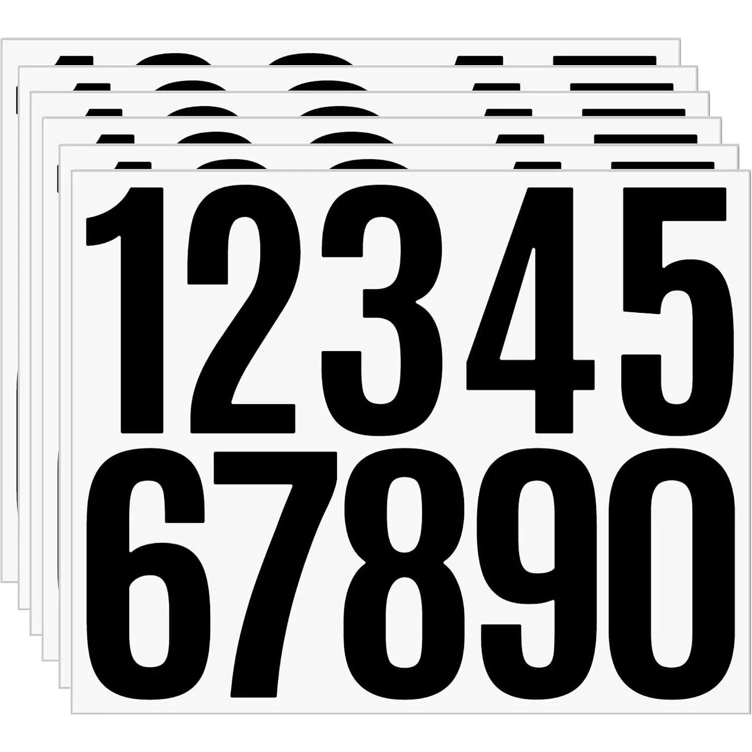 3 inch Large Mailbox Number Stickers, 6 Sheets Self Adhesive Number Sticker - 60 count Vinyl House Address Numbers 0-9  Stickers for Outside, Address  House, Big Mail Box Number(Black)