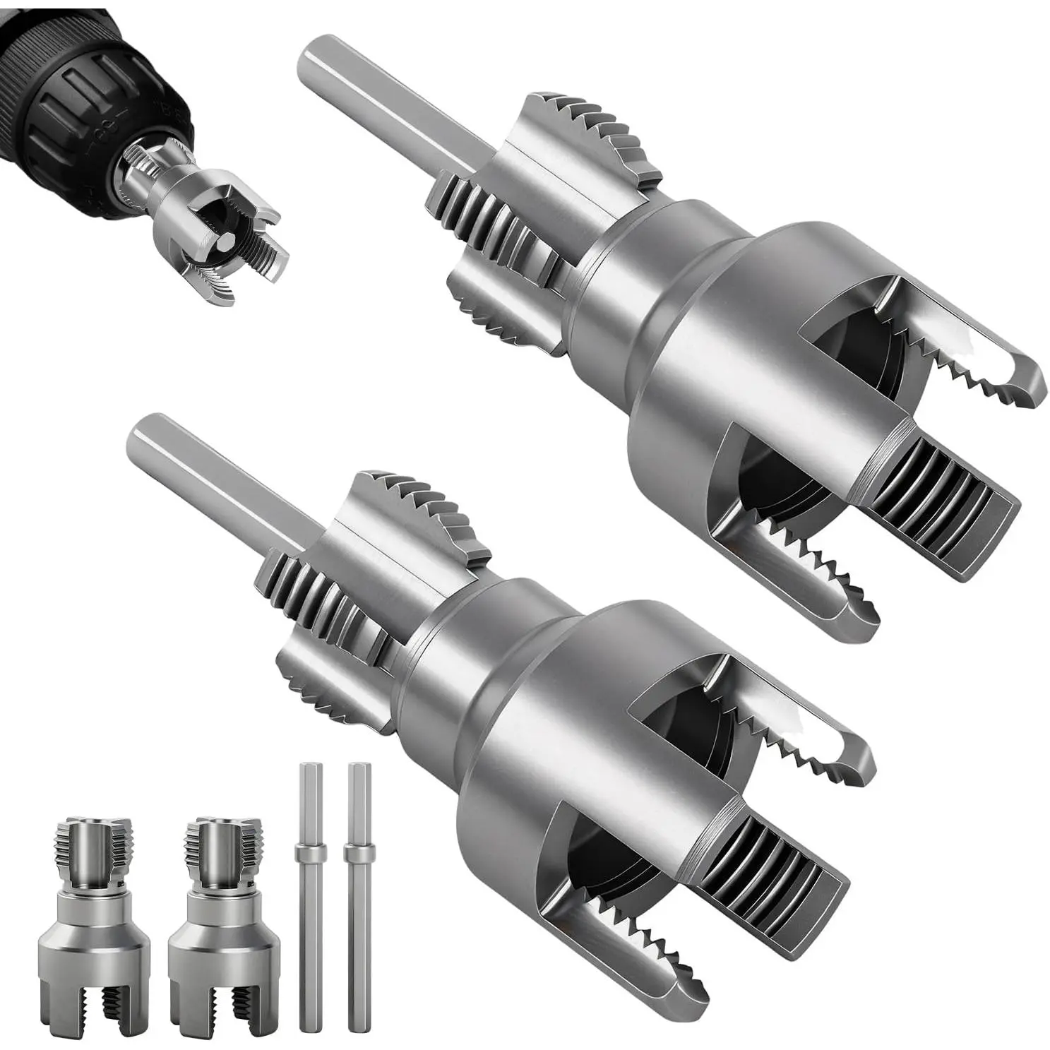 2 count Pipe Threading Tool, 1/2" & 3/4" -Function Internal & External Pipe Threader Kit, Alloy Steel Thread  Tool for Water Pipes, Electric Drill Compatible,  DIY Plumbing Solution