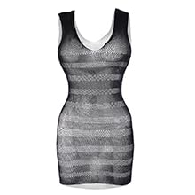 Women Fishnet Lingerie V-Neck Sleepwear One Size One Piece Babydoll Mini Dress One Piece
