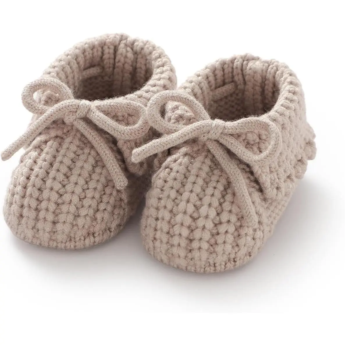 Hand Knitted Newborn Infant Booties, Cozy Unisex Sock Shoes in Soft Knit Fabric, Size 0-3 Months