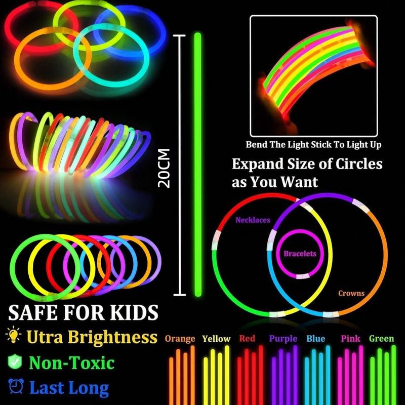 10/20/50pcs 6 Inch Instant Glow Sticks, Multicolor Bendable Fun, Carnival Party Decorations, Birthday Wedding Concerts