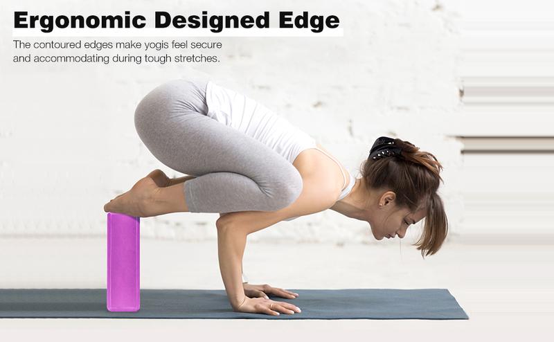 MoKo Thin Yoga Blocks 2 Pack, 9" x 6" x 3" High Density EVA Foam Yoga Block Exercise Bricks, Eco Friendly & Lightweight, Increase Flexibility & Balance, Great for Stretching & Holding Poses