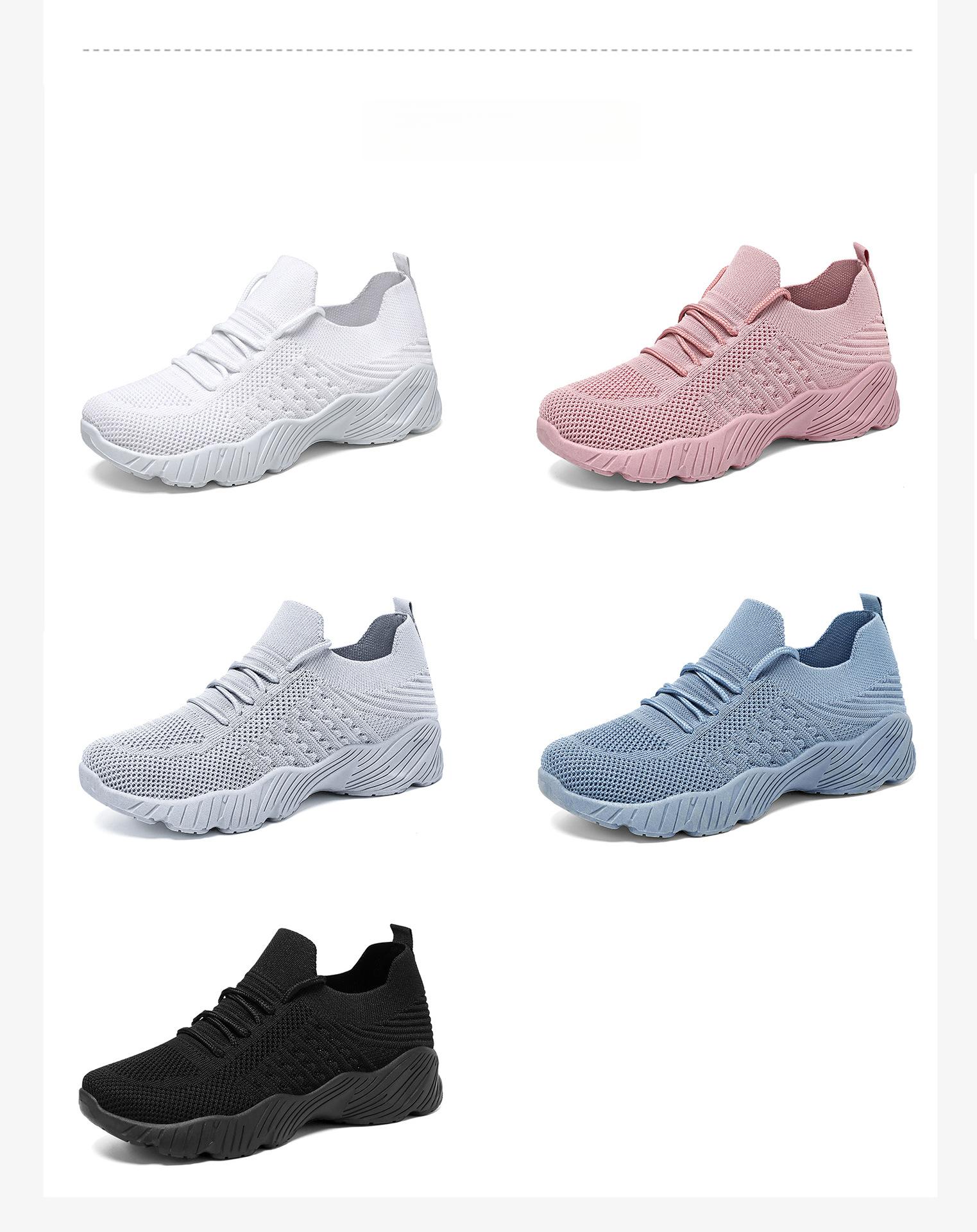 Women's lightweight casual shoes, breathable fly-knit sports shoes