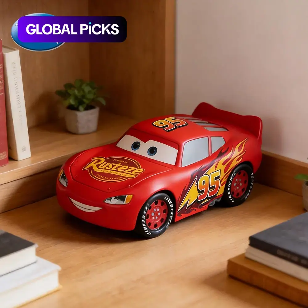 Disney Cars 3 Lightning Mcqueen Decorative Piggy Bank, Coin Bank, Decor, Collectible Movie Memorabilia, Unbreakable Money Saving Jar, Money Storage Jar, Money Savings Box, Gift for Racing Fans