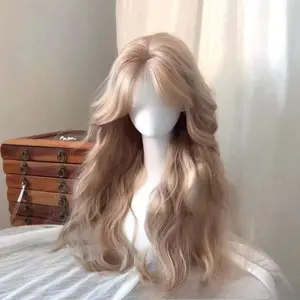 Big Wave Long Curled Hair Wig Air Feeling Fluffy Head Cover for Women's Daily Date Styling Wig Cover