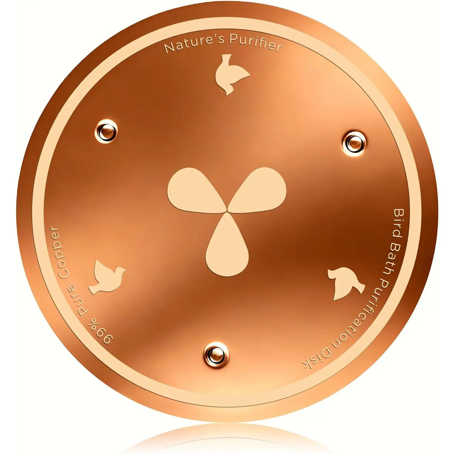 Copper Bird Bath Purification Disk, 99.99% Pure Copper Cleaning Tablets, Support for Physical Safe Clean Water, Minimalist,  Fit for Bowl, Birdbaths