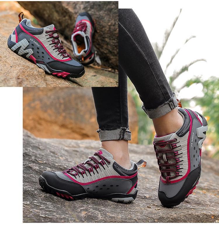 2026 Factory direct sale genuine leather fashionable high-end couple's outdoor hiking shoes waterproof work shoes hiking casual sports shoes