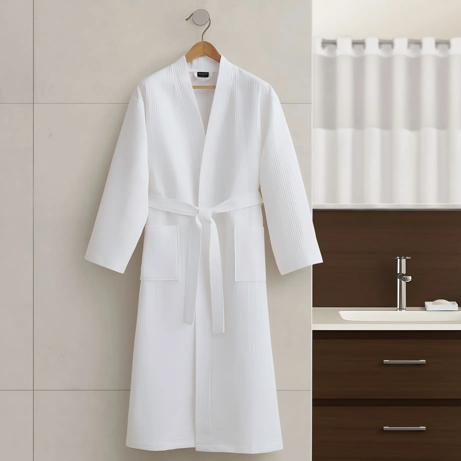 ARCH Premium One Size Bath Robe for Men and Women, Soft Absorbent Spa Robe, Plush Hotel Quality Bathrobe, Unisex Cotton Blend Terry Cloth Robe for Bath, Pool, Hot Tub, Loungewear, White, Home Furniture and Household Product Search Terms