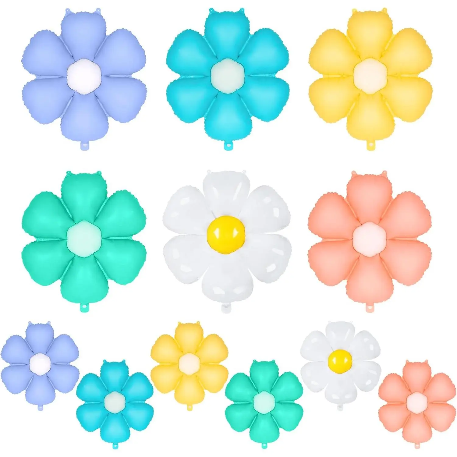 12 Pcs Colorful Daisy Balloons,Daisy Birthday Party Decoration,Daisy Foil Balloon Flower Balloon for Girls Daisy Themed Party Shower Wedding Groovy Boho Supplies (Multicolor)