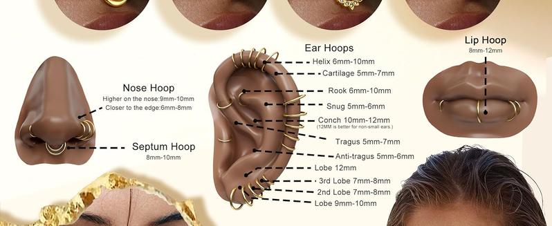 MILACOLATO Septum Nose Rings Hoops - 316L Surgical Steel Septum Rings CZ Opal Silver 14K Plated Gold Hoop Nose Ring for Women 16G/18G Clicker Cartilage Earring Conch Daith Nostril Piercing Jewelry 8mm/10mm 8Pcs