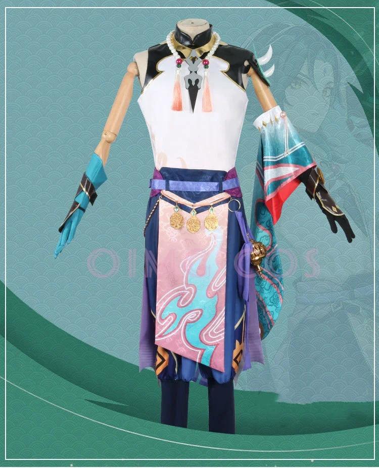 Xiao Cosplay Costume Genshin Impact Adult Carnival Uniform Wig Anime Halloween Costumes Women Game # 1 # W.