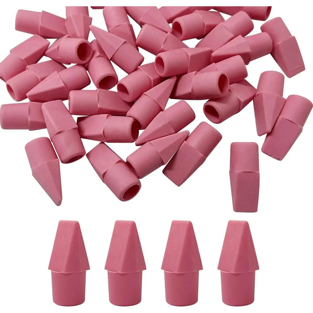 40Pack Pencil Top Erasers for Student,Cap Pencil Eraser Toppers for Classroom Art Drawing Pencil Erasers（Pink）
