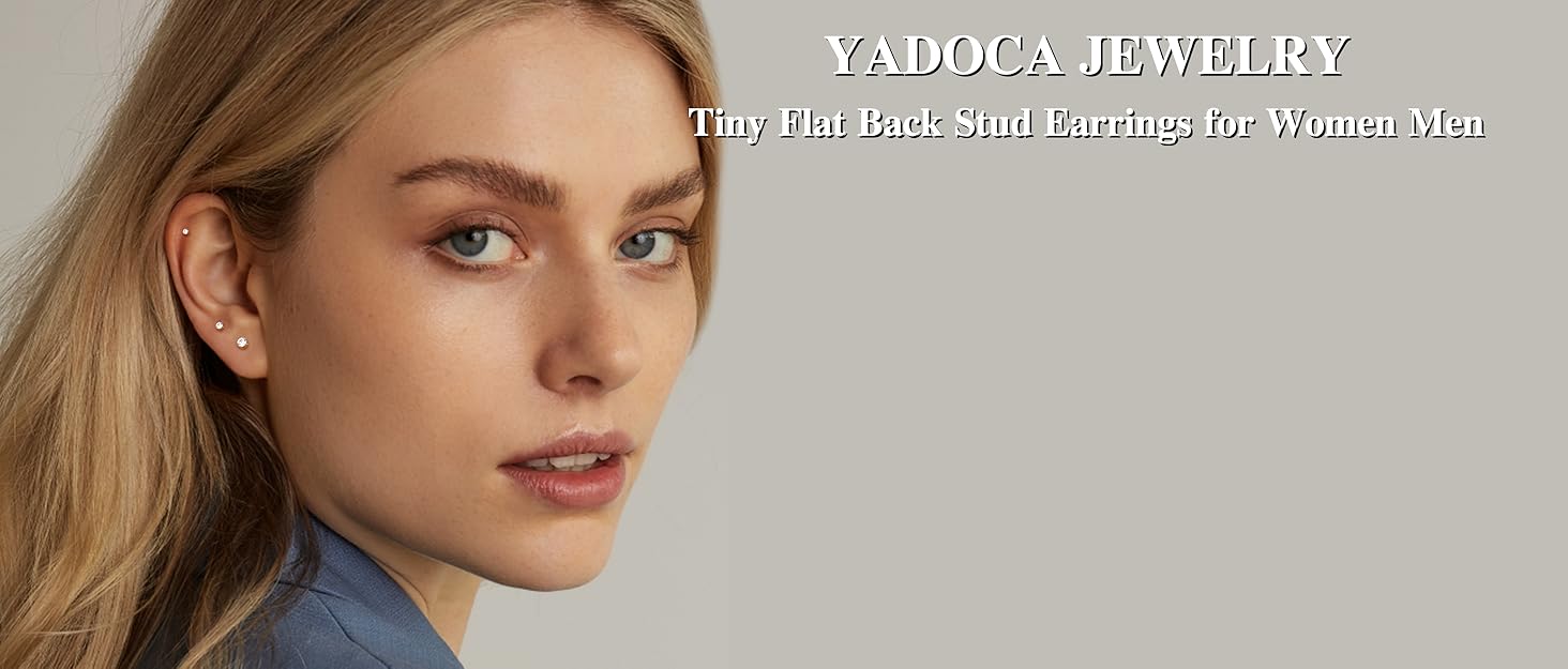 YADOCA Small Flat Back Earrings for Women Men - Hypoallergenic 14K Gold Plated Surgical Steel Screw Flat Back Stud Earrings Tiny Cartilage Earring Sets For Multiple Piercing 2/3/4mm 18pairs YADOCA Small Flat Back Earrings for Women Men - Hypoallergenic 14K Gold Plated Surgical Steel Screw Flat Back Stud Earrings Tiny Cartilage Earring Sets For Multiple Piercing 2/3/4mm 18pairs