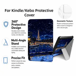 For Kindle/Kobo/Tolino Case, with stand Night Sky Eiffel Tower River Lights for New Kindle 11Th 2019, for Kindle 11th Generation Case for Kindle 11Th (2022/2024), 6-Inch, 7-Inch Kindle Paperwhite 12Th Generation 2024 Vision Color (2024) /Vision 6 (2021）/S
