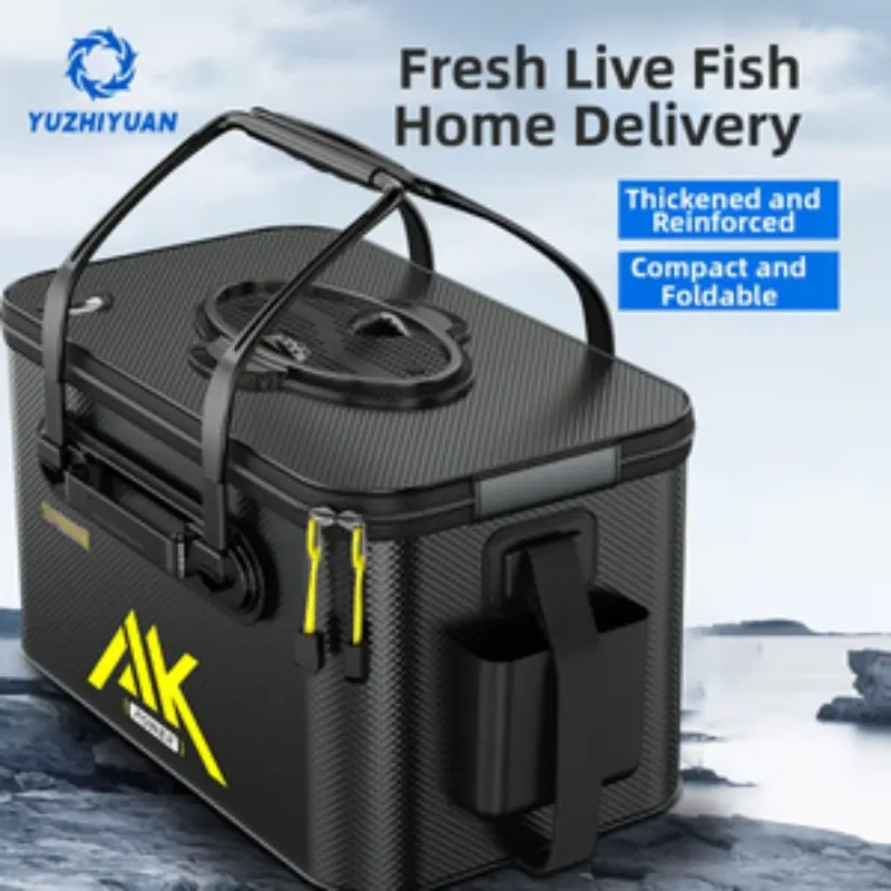 Large Capacity Fishing Bucket, Special Design Opening, Foldable Eva Fish Buckets, Portable Handbag, Freshwater/saltwater Outdoor Gear, Outdoor Fishing Accessories