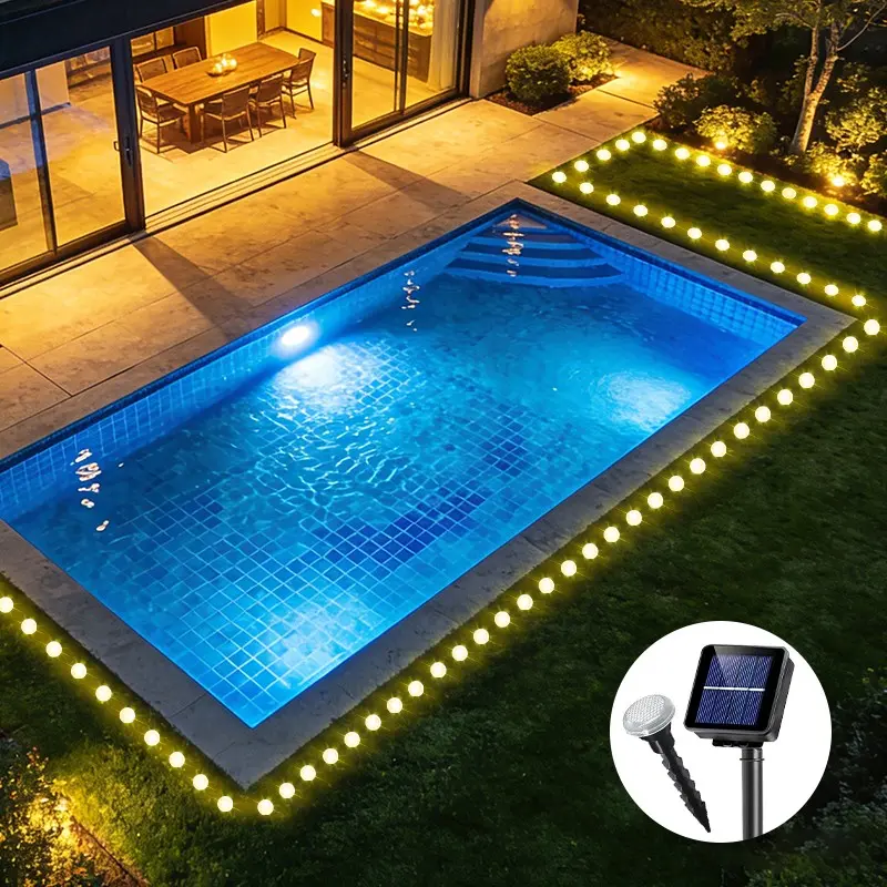 15/30pcs Solar Powered / Ball Lawn Lights, Outdoor Solar Light, 8 Flashing Modes, Ideal for Garden, Park, Festival, Wedding, Party, Outdoor Solar Lighting