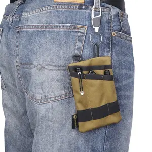Edc Tool Kit, Ultra-Thin Mini Organizer with 4 Zip Pockets, Compact Edc Wallet for Flashlight, Cards, Keys, Durable, Travel Gift