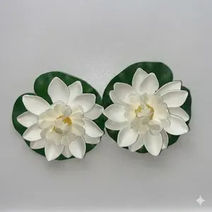 2pcs Artificial Lotus Blossoms, Simulated Floating Water Lily Flower, Decorative Plastic Pond Decor, Aquarium Garden Pool Home Decoration
