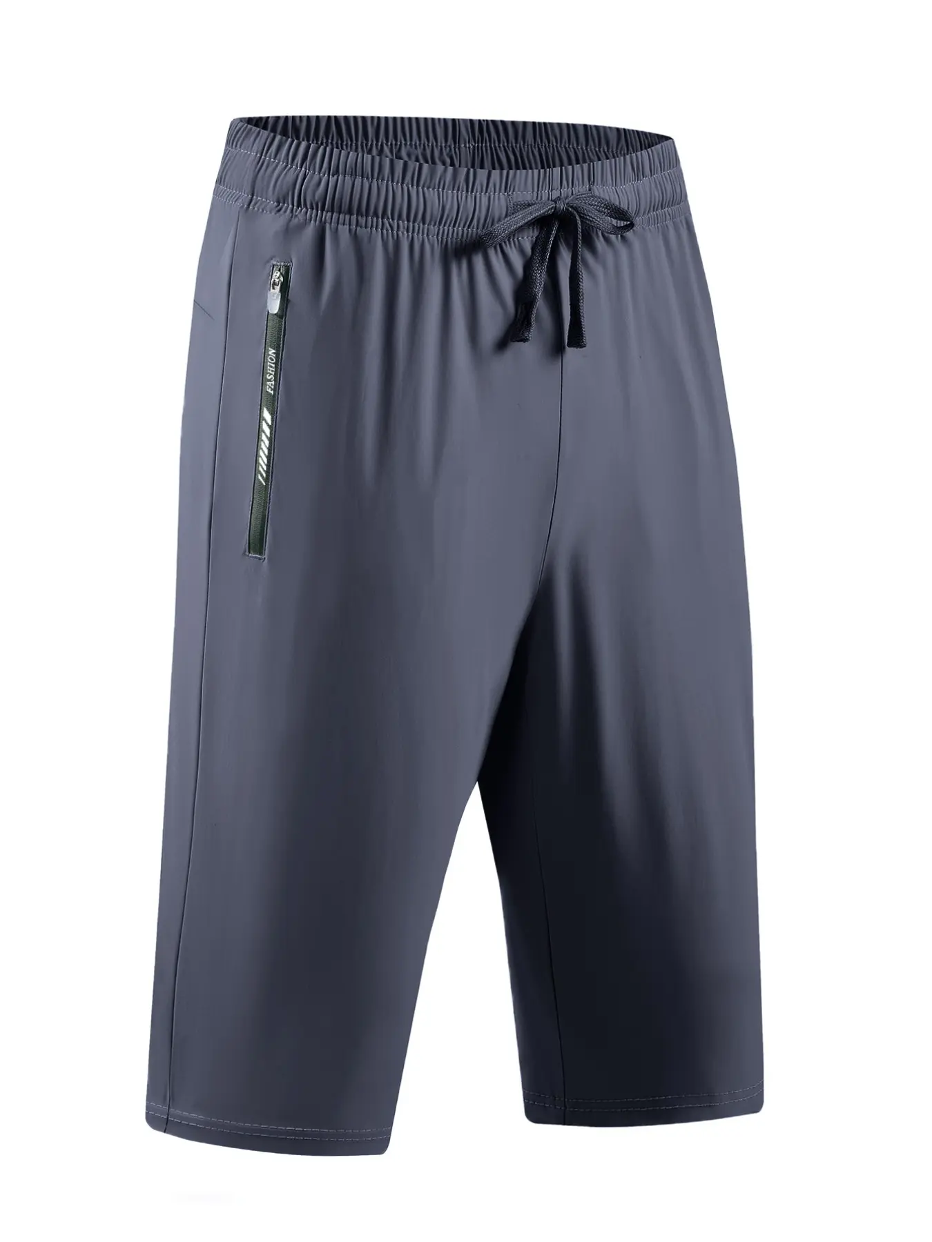 Women's Plus Size Elastic Waist Drawstring Capri Pants, Comfortable Sporty Cropped Athletic Wear Shorts, Ideal for Gym and Casual Outing, Drawstring Track Shorts, Casual Fitness Shorts, Athleisure Casual Shorts