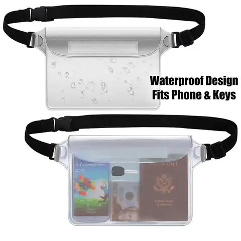 Waterproof Bag Set of Two, Waterproof Waist Pack with Adjustable Belt, Lightweight Design, Ideal for Outdoor Beach Pool Swimming Kayaking Fishing Hiking, Dry Bags Waterproof