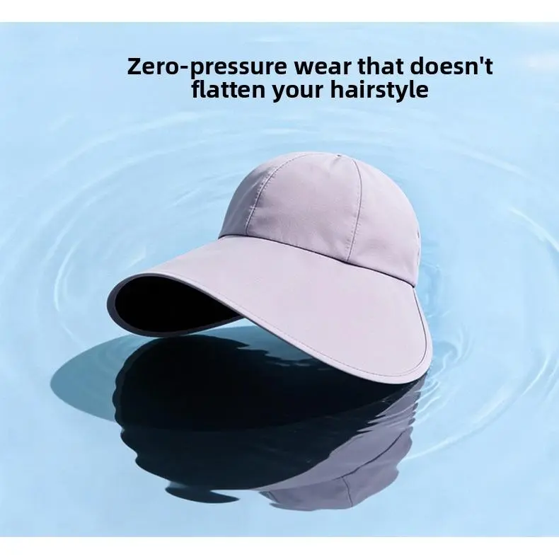 Summer new sunscreen cap brim vinyl UV protection sun hat quick-drying waterproof sunscreen cap
