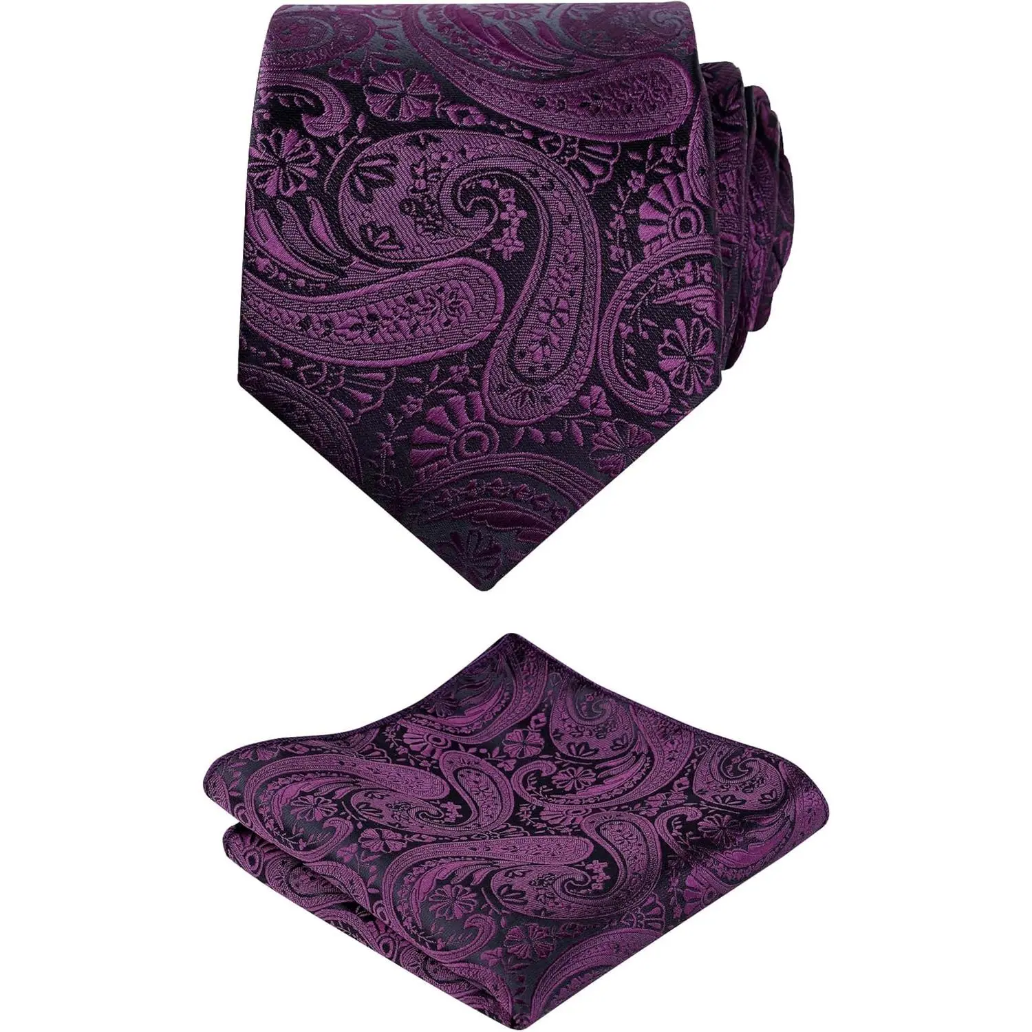 Mens Gradient Paisley Necktie and Pocket Square Set