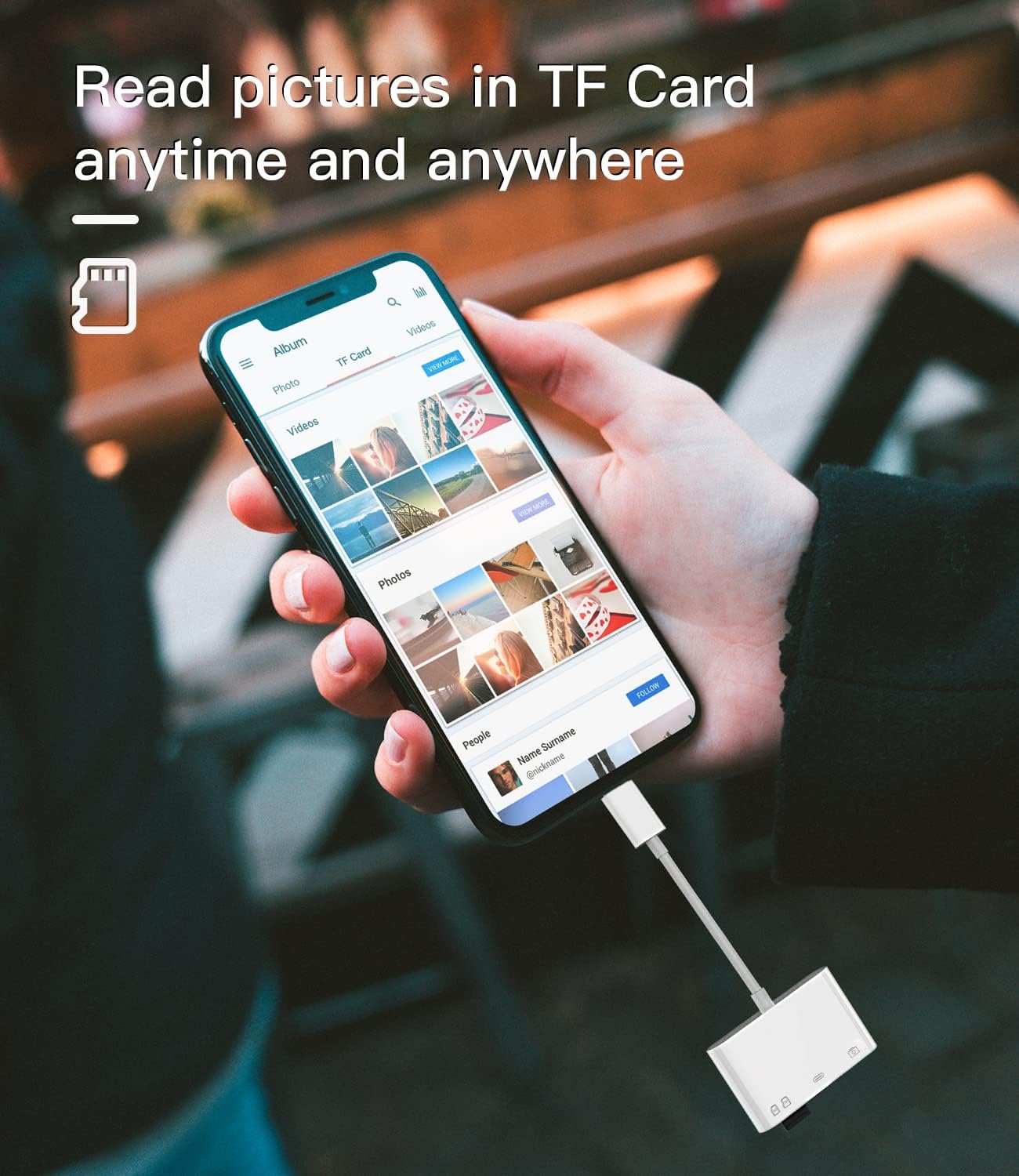 Camera  SD TF Memory Card Reader Lightning Male to USB3.0 Female Adapter OTG  for   11 12 Mini max pro xs xr x se2 7 8plus Ipad air A Connector Flash Stick Drive Splitter