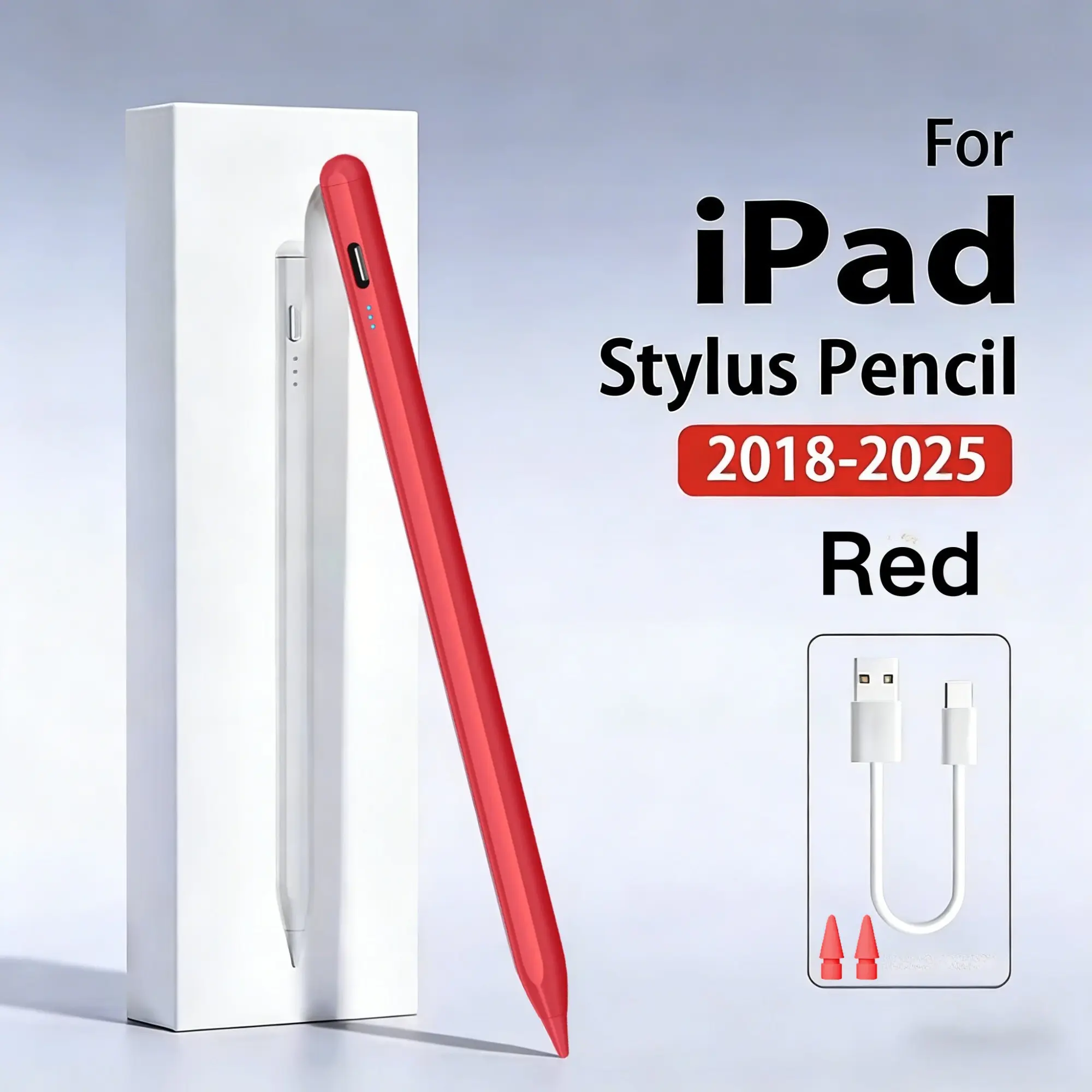 Touch Pen for Apple iPad, Fast Charging, Compatible with iPad 6-10, iPad Pro 11/12.9"/m4, iPad Air 3/4/5/6, iPad Mini 5/6, Multiple Colors