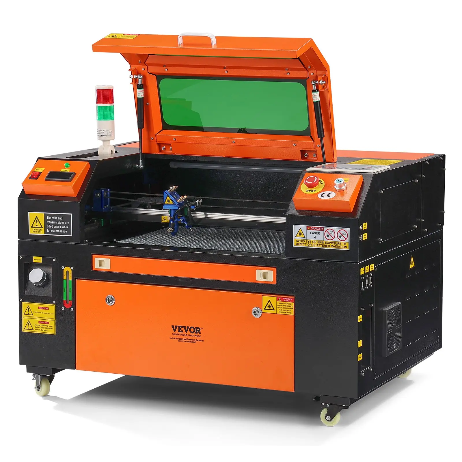 VEVOR 50W Power CO2 Laser Engraving Machine, 12x20 Inches Laser Cutter, 19.7 IPS, 2-Way Pass Air Assist, Compatible with LightBurn, CorelDRAW, AutoCAD, Windows, Mac OS, Linux, for Wood, Acrylic