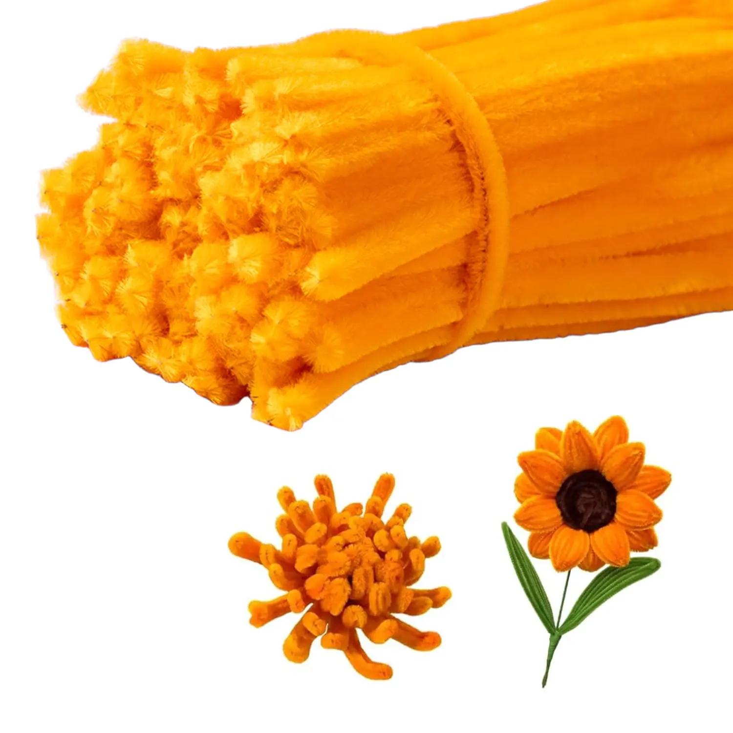 100 count Pipe Cleaners Chenille Stem, Orange Color Pipe Cleaners Set for Pipe Cleaners DIY Arts Crafts Christmas Decorations, Chenille Stems Pipe Cleaners ()