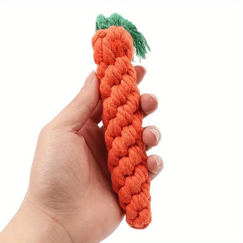 Bite-Resistant Carrot-Shaped Dog Toy with Rope Knot - Durable Interactive Chew Toy for Medium-Sized Dogs, Teeth Cleaning & Tug-of-War Play, Fun Fetch Toy for Aggressive Chewers surprise gift harness Bungee Inflatable Balls Set