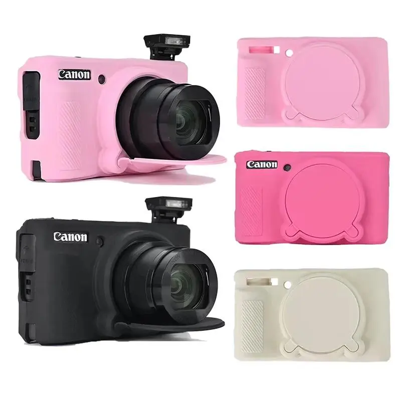 SX740HS SX740 Soft Silicone Case For Canon PowerShot SX730HS SX730 Rubber Camera Bag Skin With Lens Protector Cap