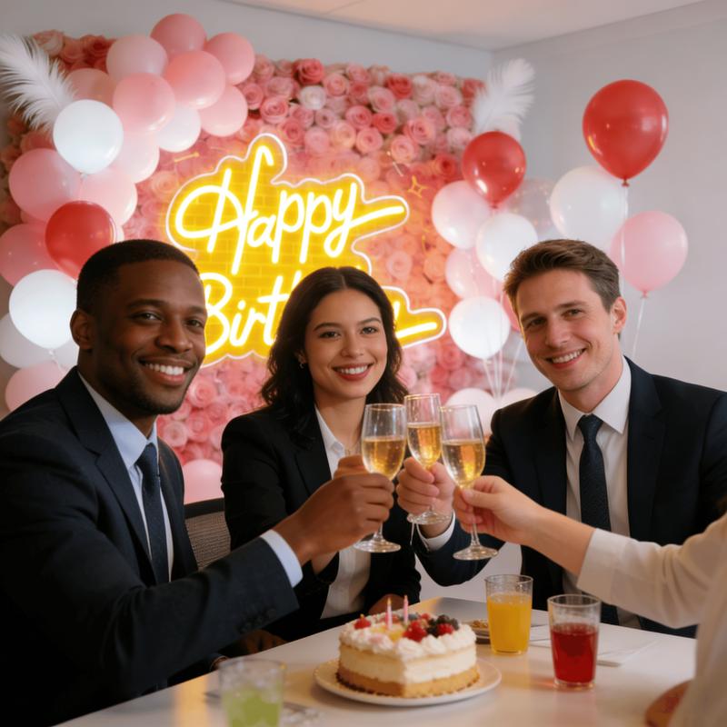 Happy Birthday Neon Wall Decor, LED Lighting Signs Birthday Decor, Home Decor Birthday Lighting LED Signs, Perfect for All Parties - The Best Personalized Birthday Gifts for Girls and Boys (16 ", Warm White)