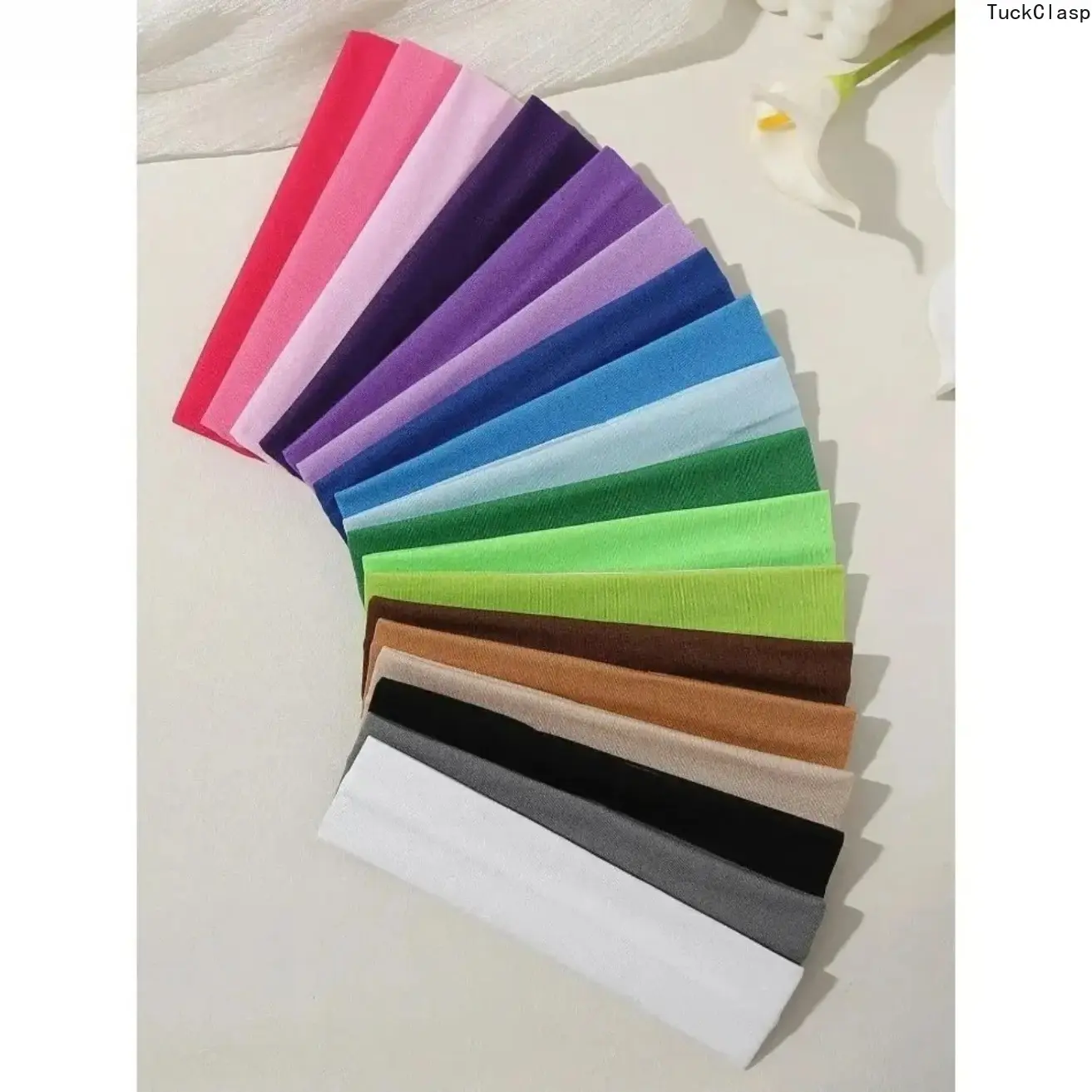 18-Piece Multicolor Elastic Sports Headbands for Women, Sweat-Wicking Non-Slip Stretch Hair Bands, Comfortable Fitness Accessories for Yoga, Running, Workouts & Outdoor Activities, Versatile All-Season Hair Accessories for Women