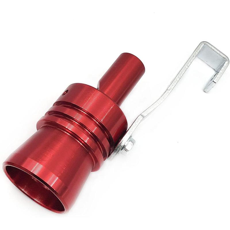 2pcs XL Size Aluminum Alloy Universal Turbo Sound Exhaust Muffler Pipe Whistle Car Roar Maker Red