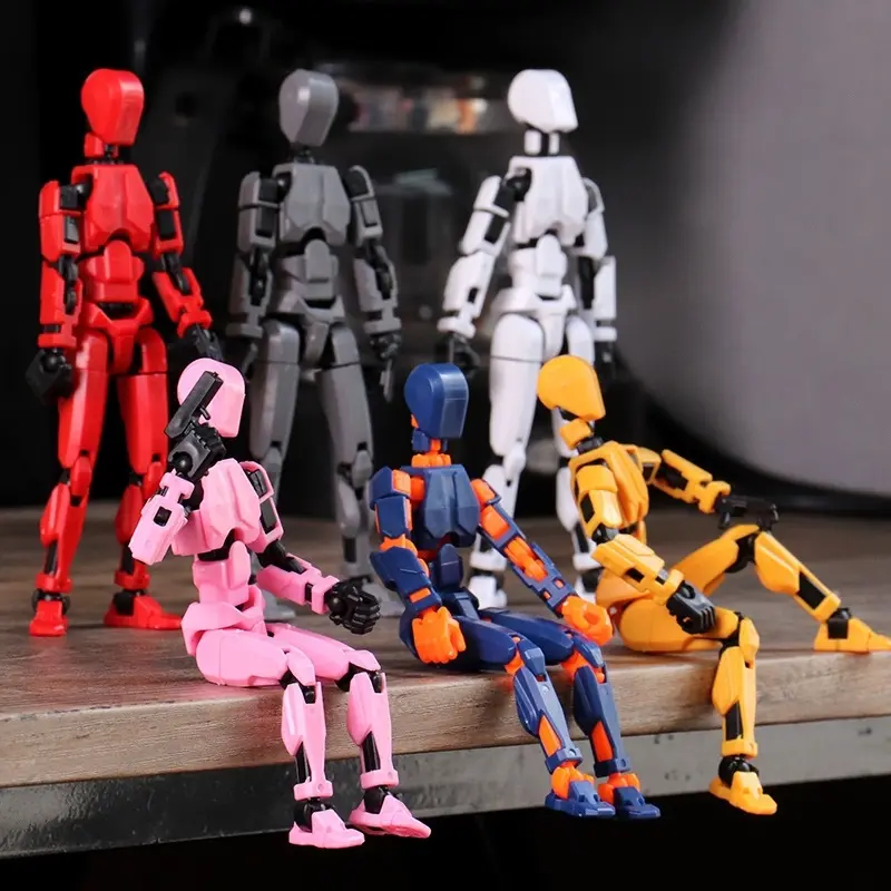10pcs Titan 13 Robot Collection, 3D Printed Multi-Jointed Action Figure Set, Robot Action Figures with Weapons, Desktop Decoration Gift, CC By-Sa 4.0 Open Source