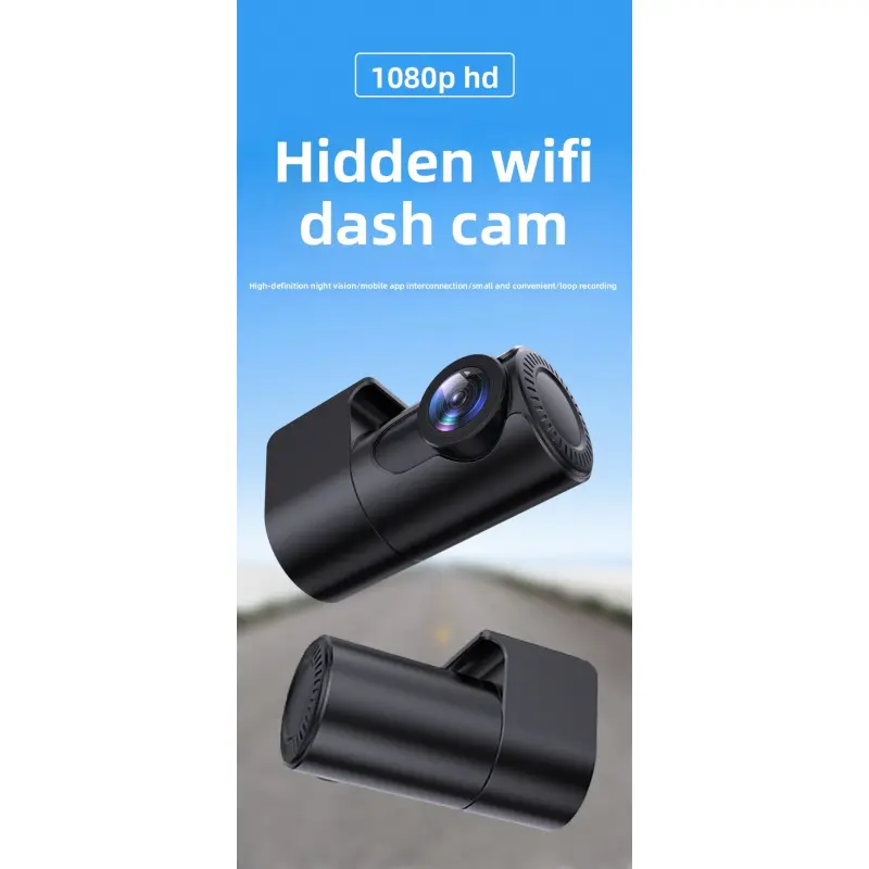 New Hidden Automotive Dashcam Car DVR Camera - 1080p HD Driving Recorder, High Definition Night Vision, Wi-Fi Mobile Phone Connectivity, No Memory Card Required