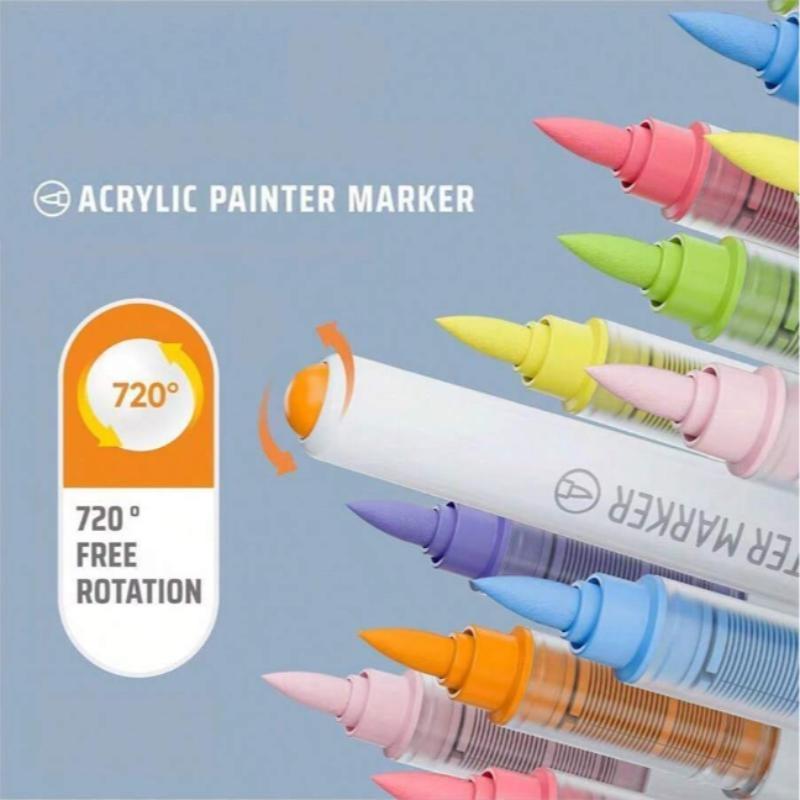 Acrylic Marker Pen (1 Set), Acrylic Paint Marker Pen, Diy Graffiti Painting Pen for Stone, Glass, Ceramic, Metallic, Art Supplies for Students