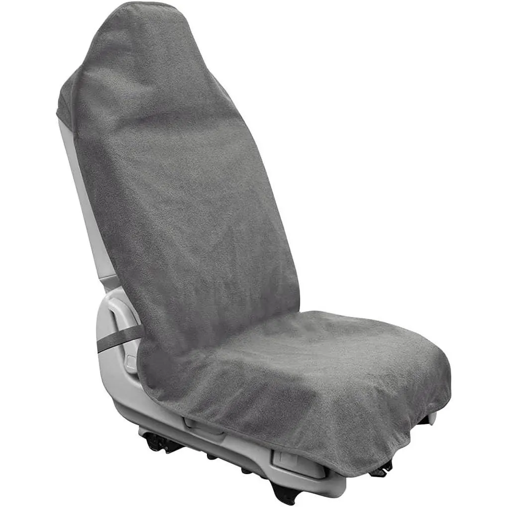 Waterproof Sweat Towel Car Seat Cover, Non-Slip Premium Car Seat Protector, Universal Soft Machine Washable for Car Truck SUV Front Seats, Ideal for Gym Workout Beach Hiking (Gray)Gift