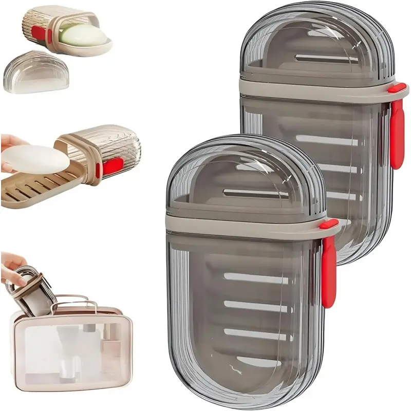 Travel soap box, transparent leak-proof soap box with lid, portable soap holder, suitable for travel, bathroom, shower, gym, school, camping, vacation, outdoor activities