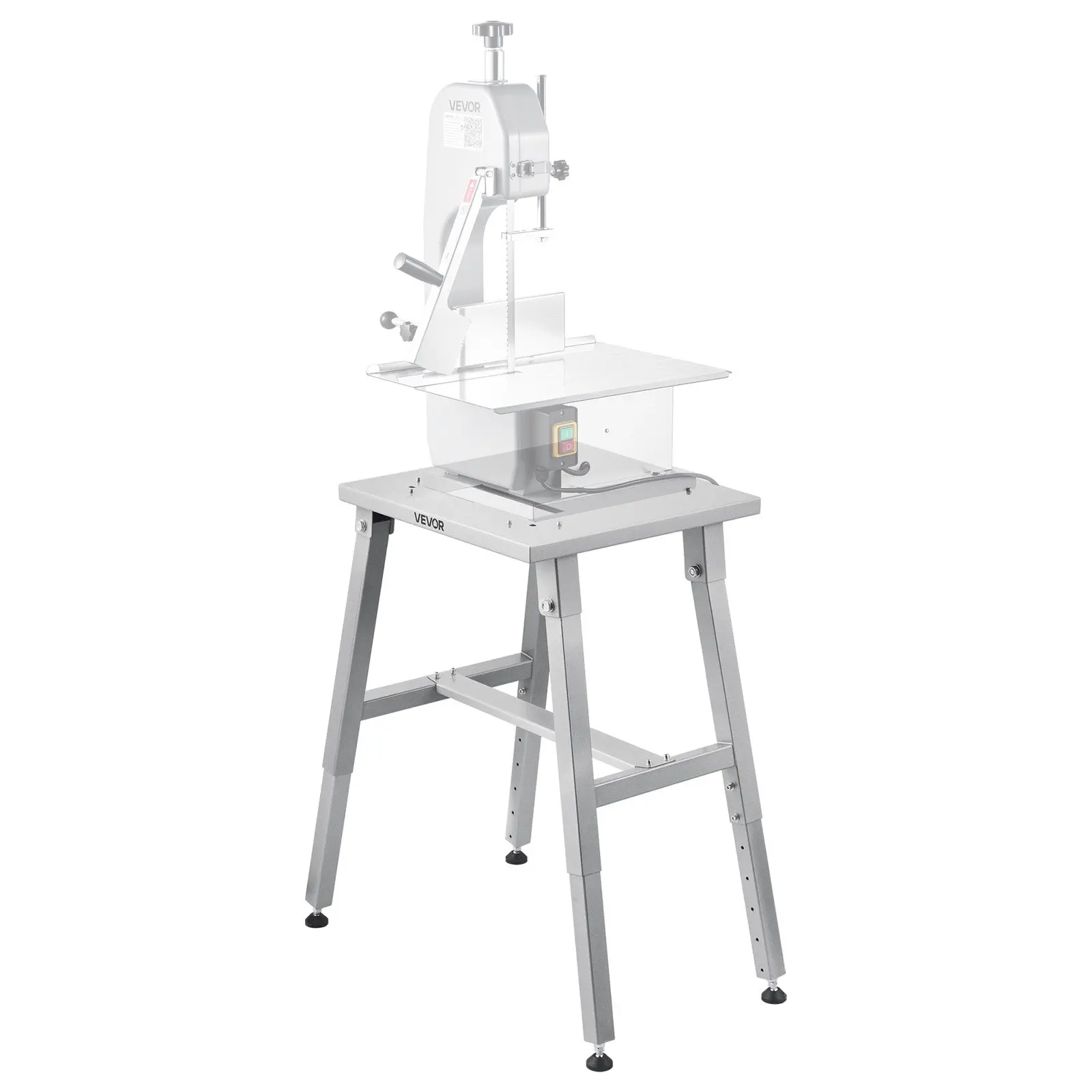 VEVOR Electric Meat Bandsaw Floor Stand, 7-Level Adjustable Height, Stable H-Shaped Frame, Anti-Slip Footpads, 24.3 Lbs / 11 Kg, 29.1 x 18.9 x 39.4 in, for VEVOR Bone Saw Machine, Compatible with BS-130 & BS-250, Commercial & Home Use