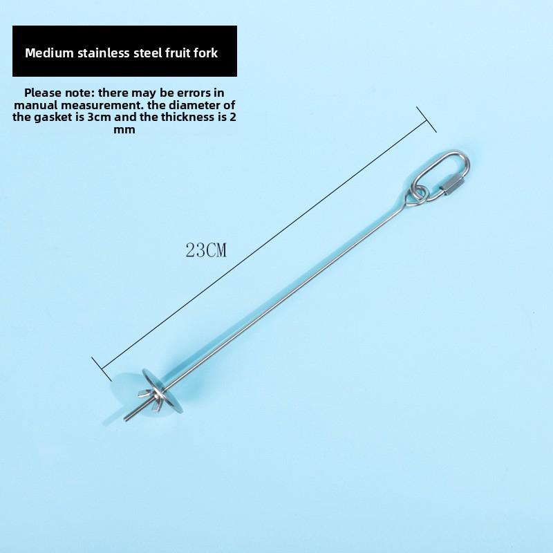Parrot stainless steel fruit fork, corn and apple fork, pet bird supplies, hangable toy, bird feeder accessories